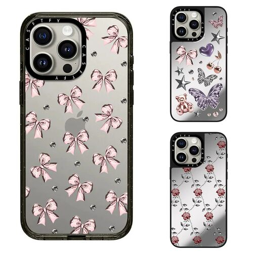 金属粉丝带蝴蝶结适用iPhone18promax苹果17air手机壳16pro网红14pro明星12同款15plus磁吸13promax