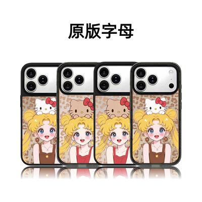 CASETiFiY联名豹纹美少女黑皮KT猫17pro适用于iPhone16promax苹果15plus手机壳14磁吸13卡通12华强北平替潮女