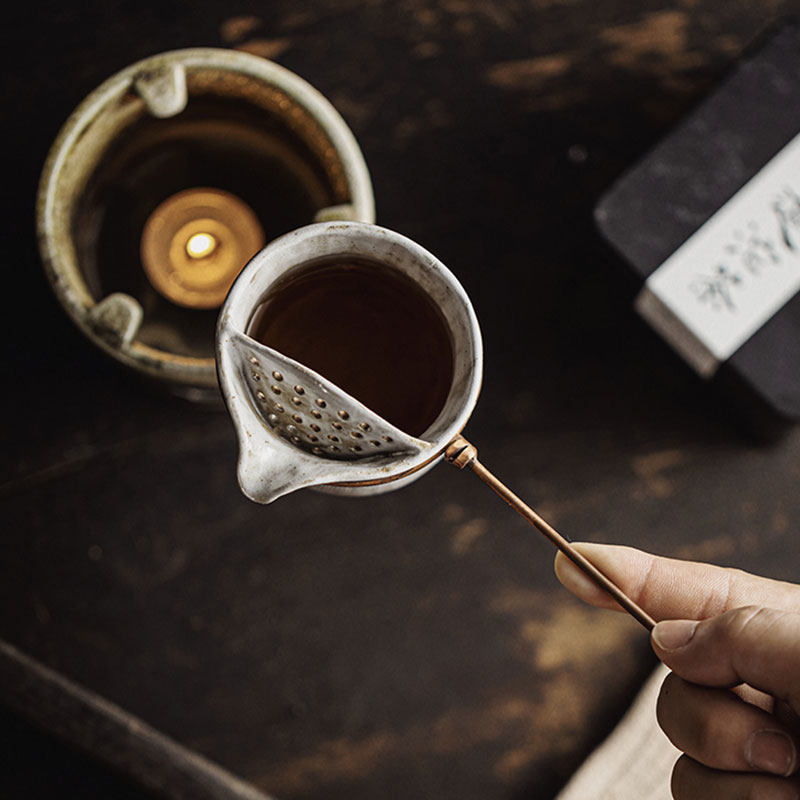 素白滤茶分茶器景德镇手工粉引陶瓷茶海侧把公杯匀杯公道杯温茶器