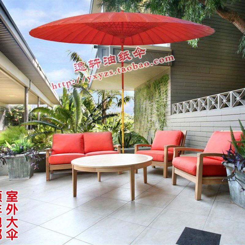 泸州超大型太阳伞 户外庭院沙滩伞 文化吊顶伞 素色大红油纸伞