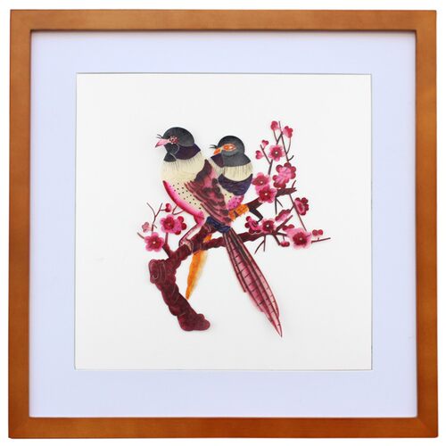 中国风陕西皮影特色工艺品装饰画吉祥花鸟客厅书房走廊酒店装饰画