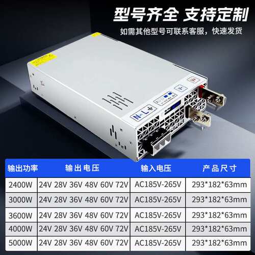 3000W带PFC开关电源AC185-265v转24V36V48V60V72V恒压很恒流电源