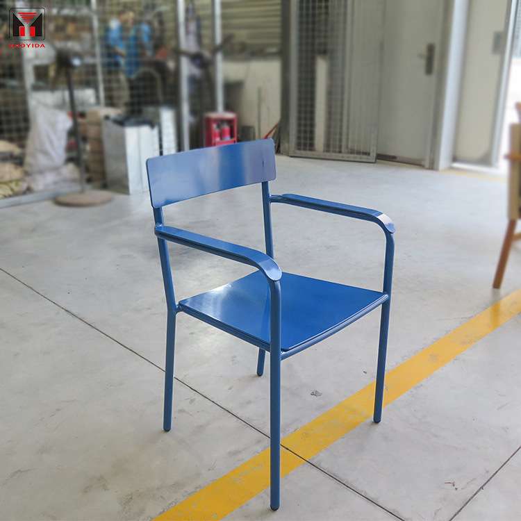 欧式现代简约公园金属椅 露天防雨休闲吧台椅 商业街外摆骨架座椅