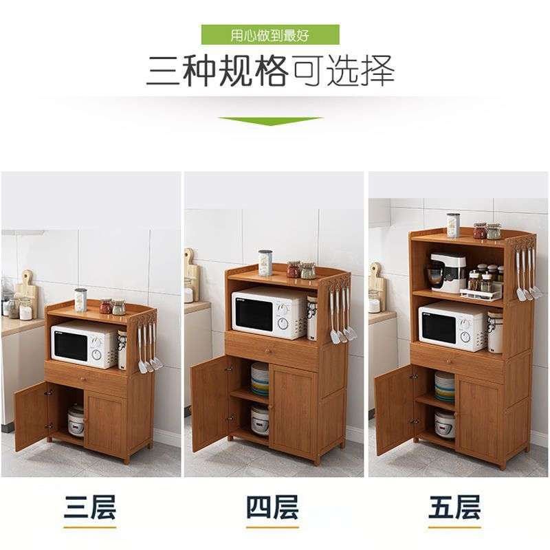 简易厨房橱柜碗柜餐边柜靠墙茶水柜储物柜实木架客厅收纳柜子家用
