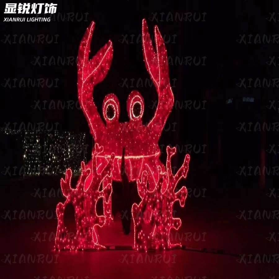 广场led章鱼造型灯动画章鱼哥造型led铁艺螃蟹装饰灯海马小品灯光