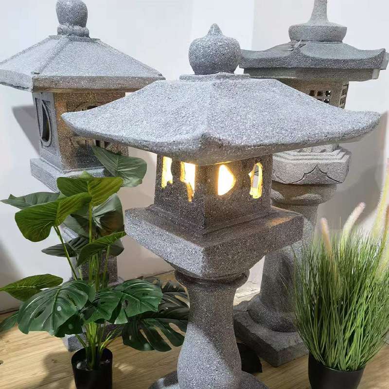 户外庭院别墅景区花园公园树脂石头色中式仿石材草坪灯装饰太阳能
