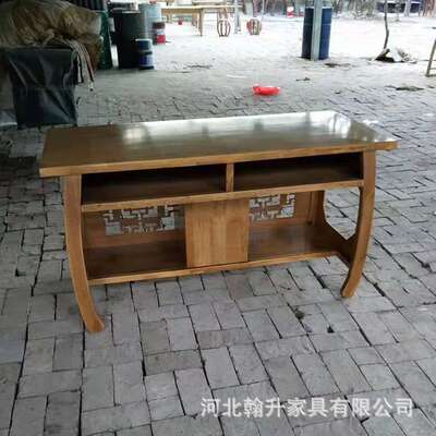 仿古花纹国学桌幼儿园双人学生课桌椅榆木中式马鞍桌书法写字桌