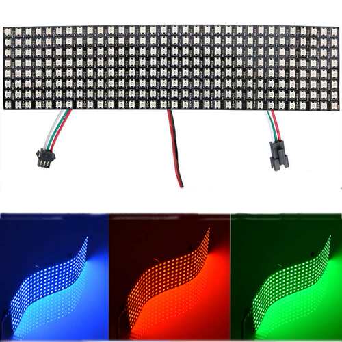 P10软屏8*32 WS2812B/SK6812 256灯 全彩可编程像素屏点阵屏DC5V