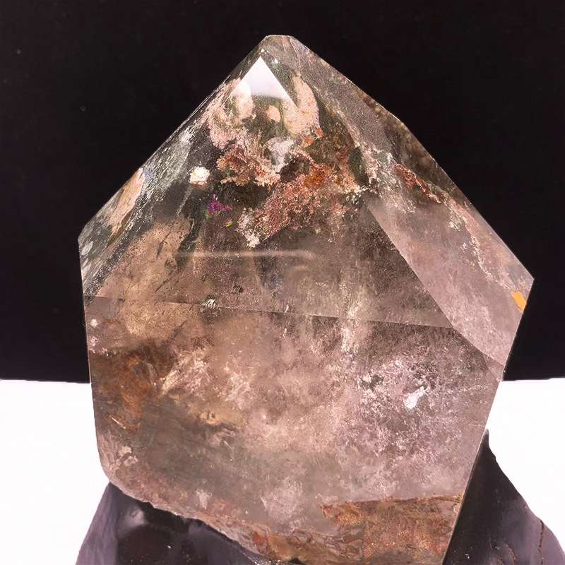 天然幽灵水晶六棱柱摆件原石单尖水晶柱子家居客厅办公室桌面摆件