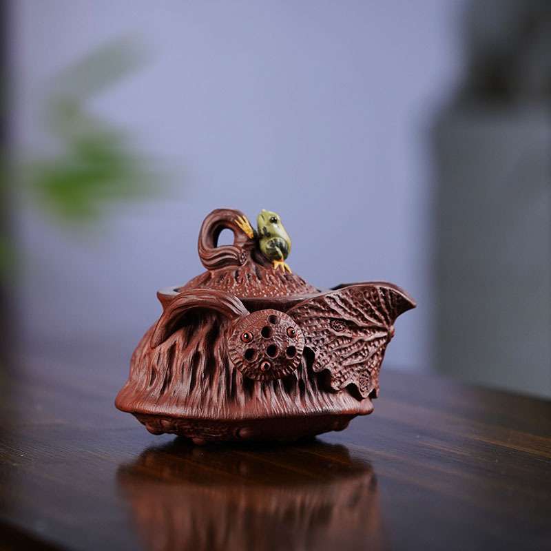热销全手工莲蓬手抓壶高档紫泥茶壶高水波新款公道杯盖碗茶具精品