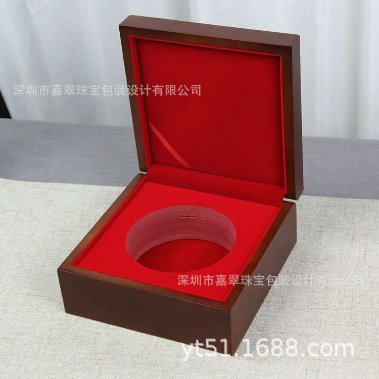 金银碗盒 元宝盒 手把件盒 摆件收纳盒 油漆木盒
