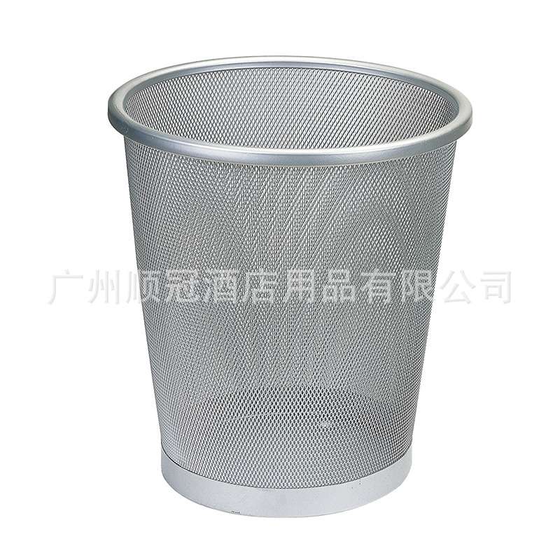 时尚圆形铁网垃圾桶简约办公室废纸篓卧室客厅金属垃圾桶收纳桶