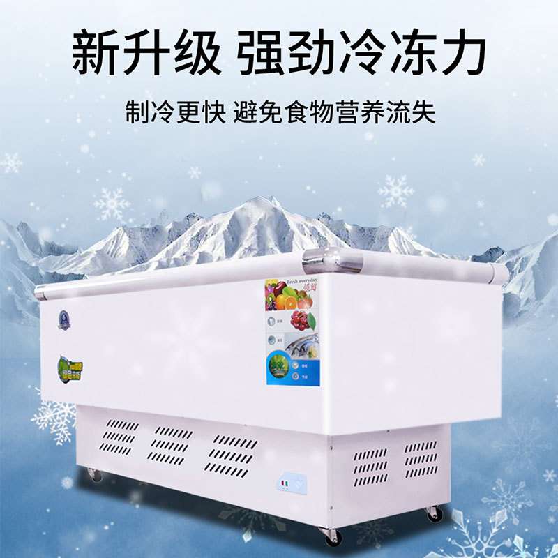 冰柜商用大容量保鲜冷冻展示柜超市饭店双门玻璃冷藏制冷卧式岛柜