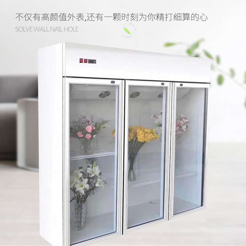 鲜花玻璃保鲜展示柜蛋糕蔬果冷藏双三四门冰箱花店专用风冷除无霜