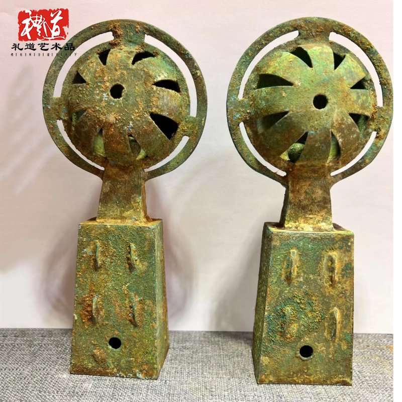 仿古做旧青铜器西周车器銮铃摆件古代马车装饰配件影视道具博物馆