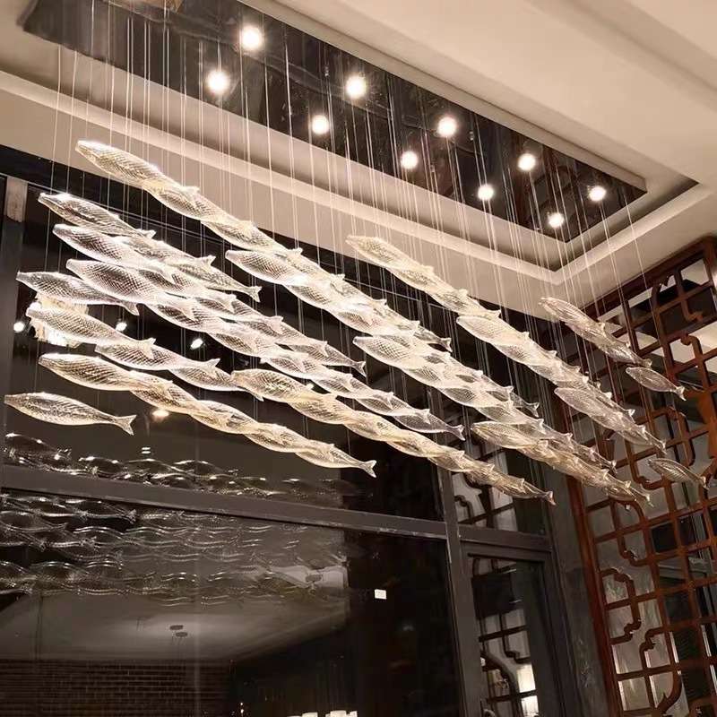 艺术飞鱼装饰吊灯大型酒店商场灯具吧台餐厅客厅灯非标工程灯