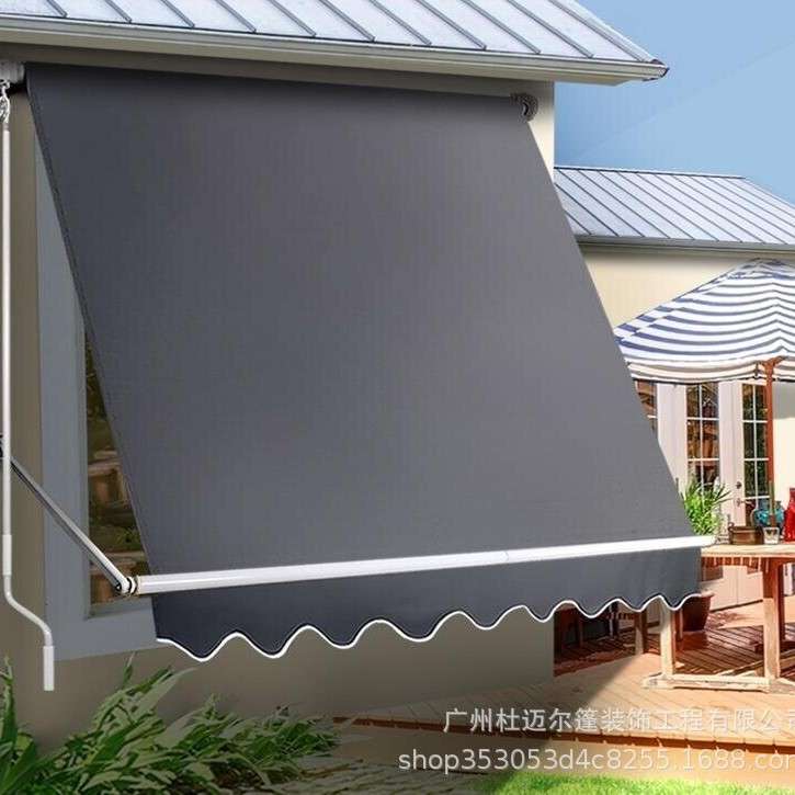 高端伸缩式遮阳篷网红撑杆式装饰伞篷摆法式摆臂遮雨伞斜撑篷