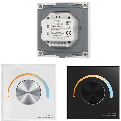 DMX512主控钢化玻璃触摸4区?板 RGB+CCT10动态模式10级亮度T15-1