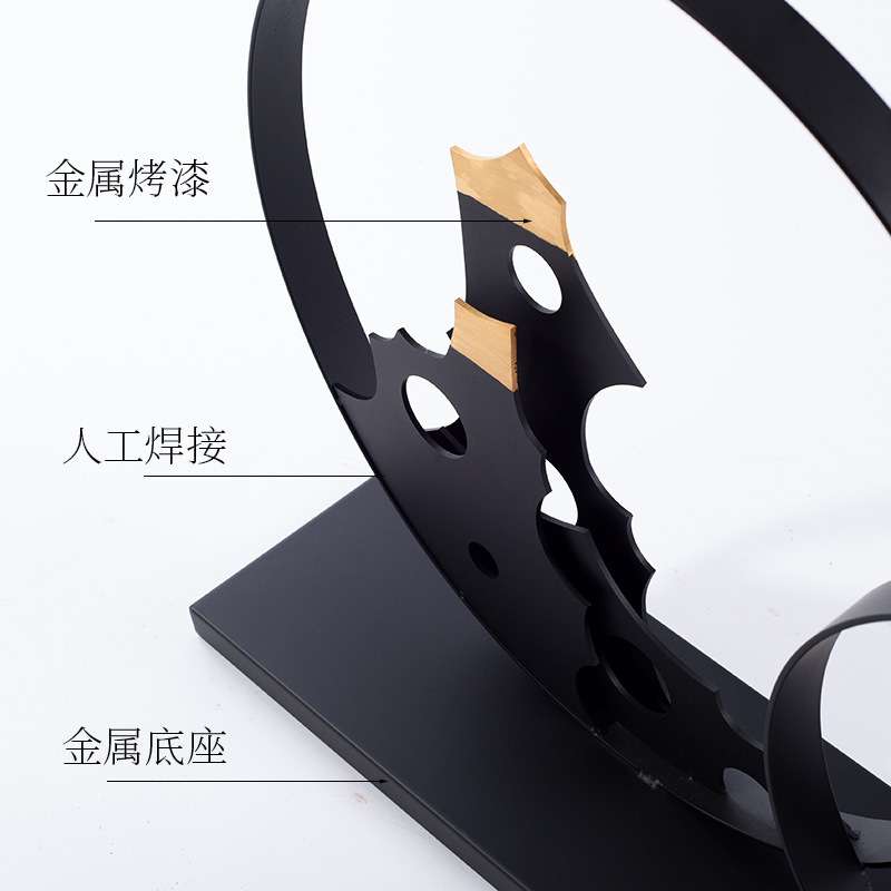 新中式创意铁艺摆件酒店样板房玄关电视柜摆设书房办公室软装饰品