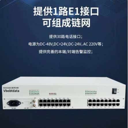 VboTdata电信级PCM综合复用设备+30路电话+1个E1接口