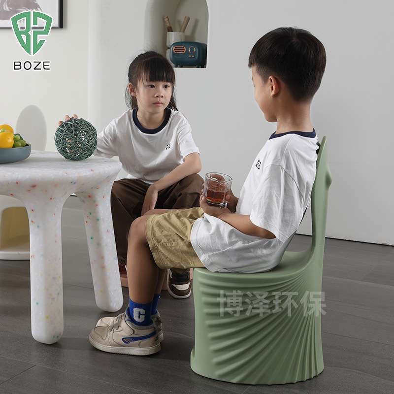 新款加厚塑料防滑儿童椅贝壳收纳凳客厅餐厅网红简约创意儿童靠椅