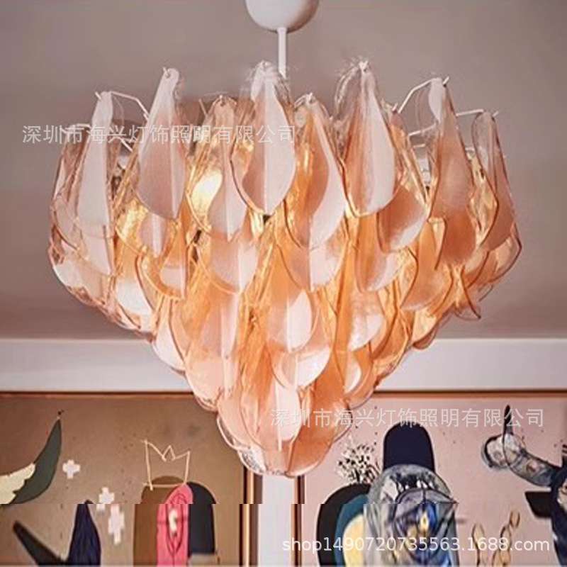 穆拉诺翡翠绿新款客厅吊灯意大利复古法式中古别墅餐厅手工玻璃灯