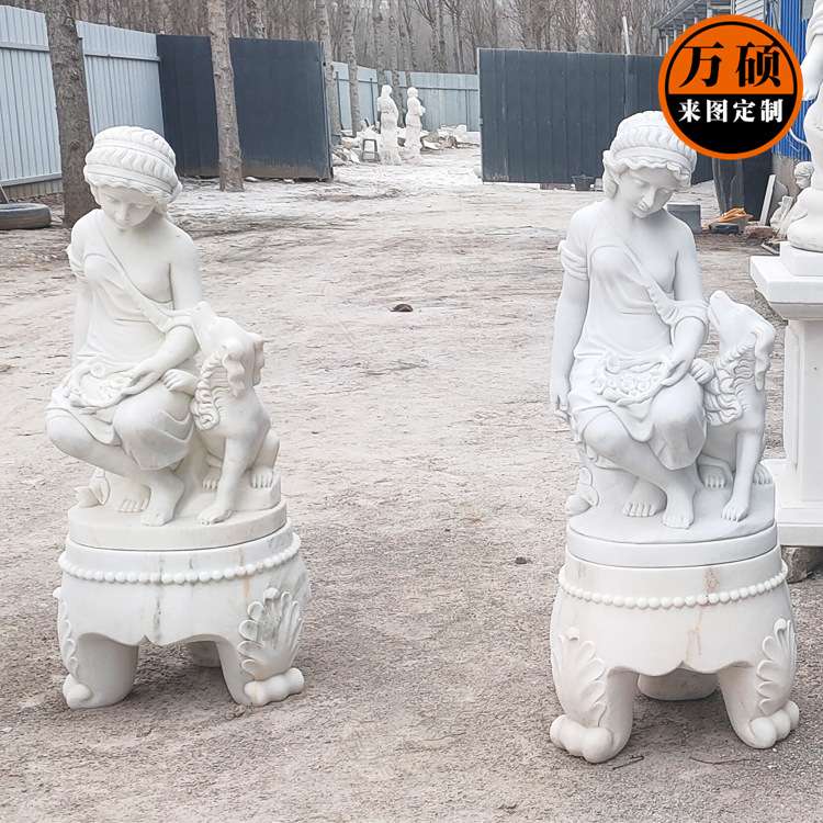 汉白玉四季欧式雕像大理石材质西方人物雕塑别墅庭院酒店落地摆件