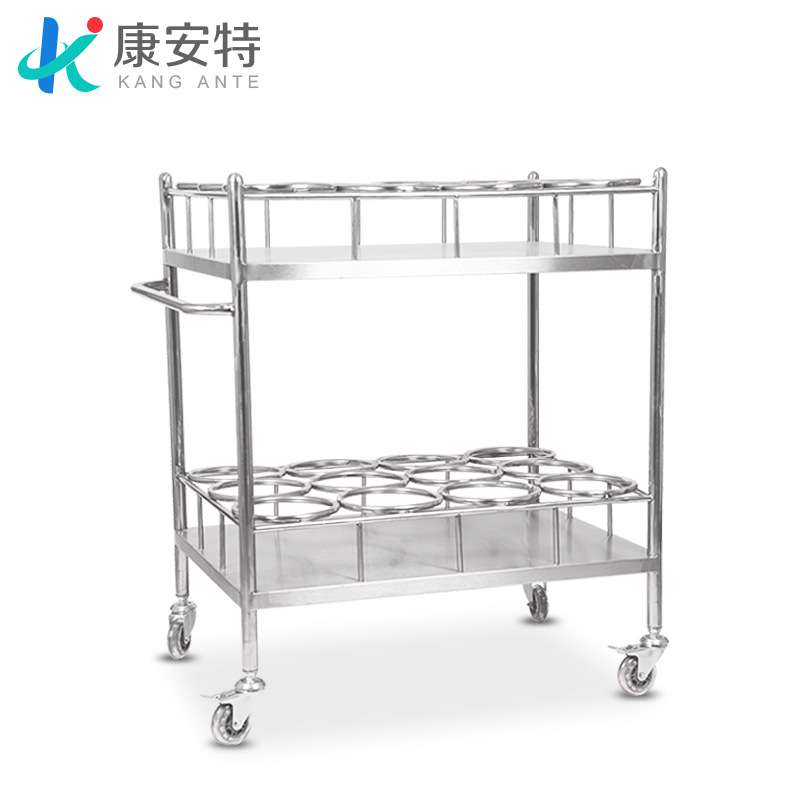 不锈钢开水瓶车加厚开水瓶架子双层茶水间送水车餐饮热水瓶推车