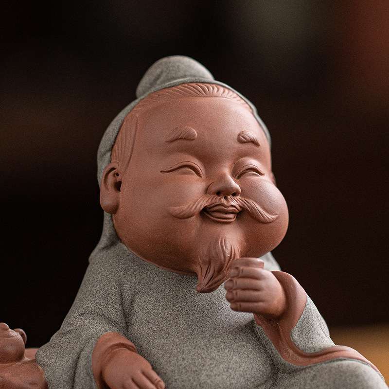 中式古风禅意历史人物茶圣茶宠摆件家居茶室茶道文化茶桌装饰摆设