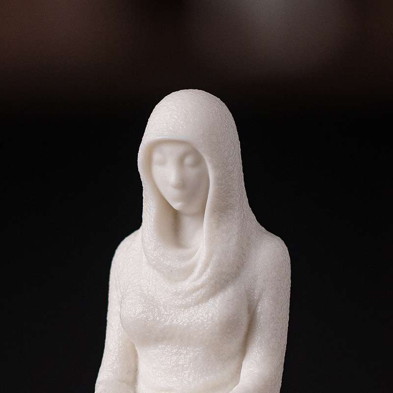 创意陶瓷人物雪女摆件中式家居工艺品装饰鱼缸微景观假山造景配件
