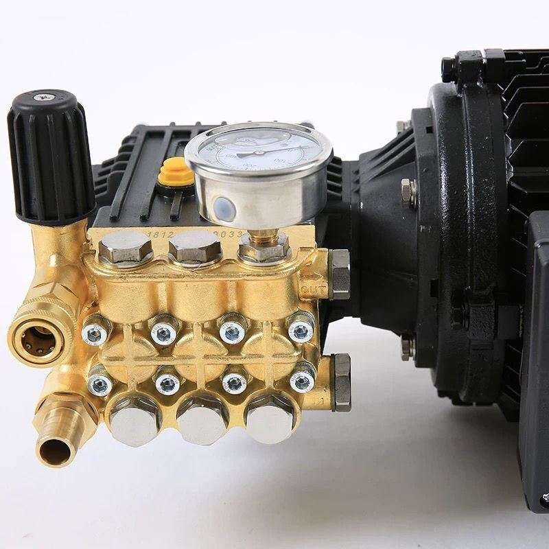 高压清洗机电机加泵头组合商用洗车机220V380V增压陶瓷柱塞铜泵头