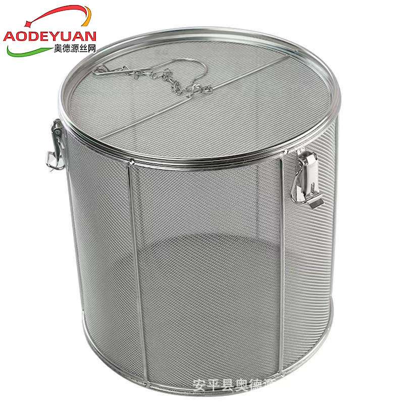 商用大号不锈钢卤料桶啤酒精酿过滤筒10-200目带把手提篮式过滤桶