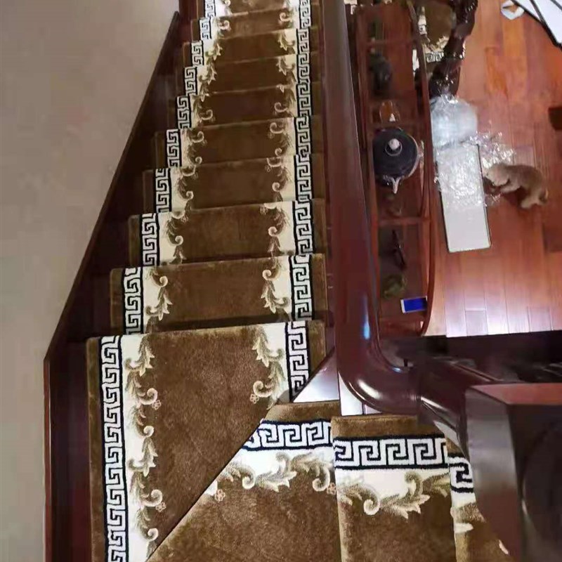 定制楼梯踏步垫地毯阶梯式实木蓝色免胶自粘家用长方形别墅防滑垫