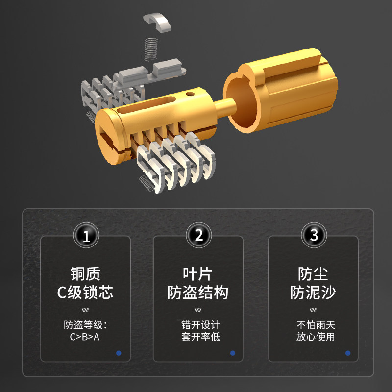 好汉锁具电动车锁链条锁摩托车锁加粗防盗锁三轮车锁自行车链子锁
