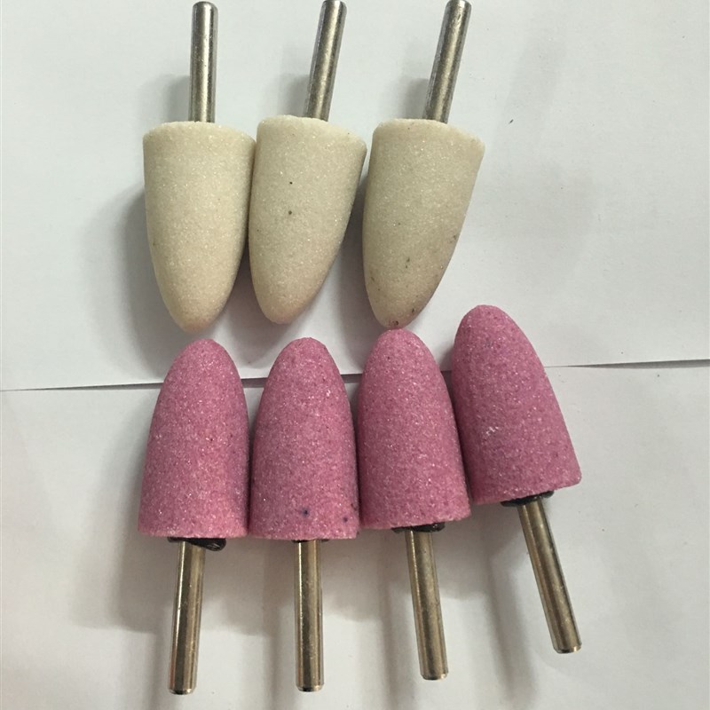 6mm柄红刚玉砂轮磨头火石仔打磨头金属模具玉器抛光轮沙轮电磨头