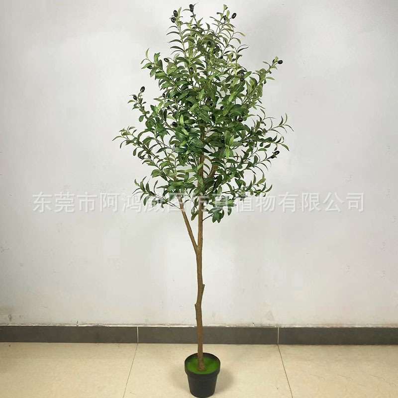 橄榄树人造假树商场店铺橱窗假植物造景装饰仿生盆栽摆件厂家