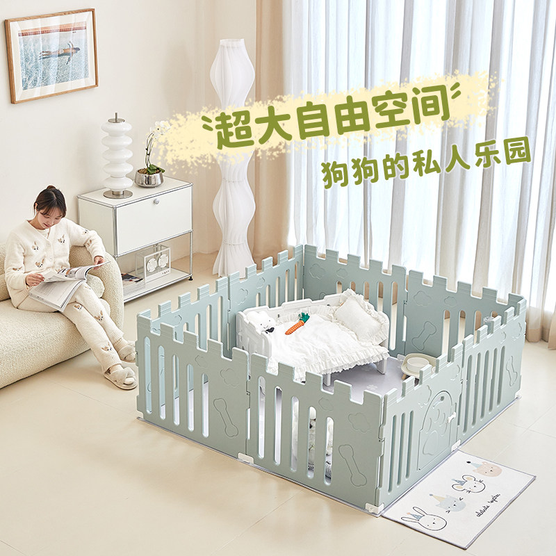 QTA狗围栏室内狗笼子宠物围栏比熊栅栏小型犬围栏泰迪护栏狗窝 - 实物图