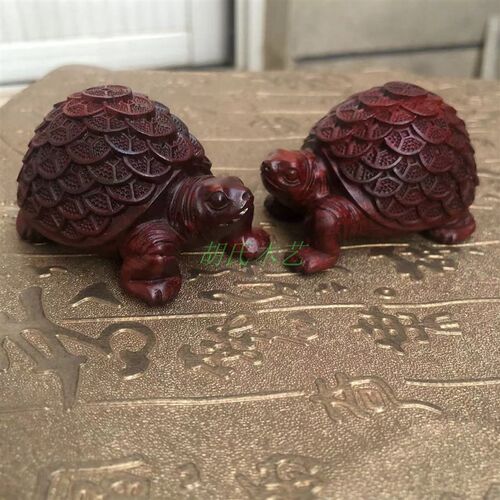 实木红色紫檀阿根廷绿檀大号金钱龟木雕工艺品手把件小摆件中式