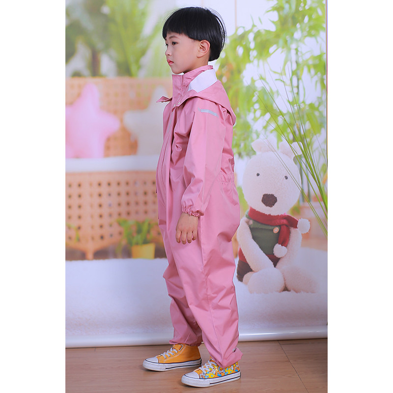 儿童连体雨衣中学生男防暴雨女防水书包位透气带帽幼儿园玩水雨披