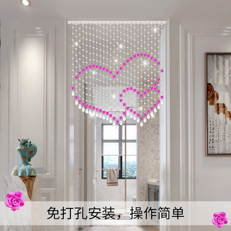 水晶珠帘隔断帘网红家用客厅阳台过道浪漫玫瑰婚房装饰吊帘挂帘子
