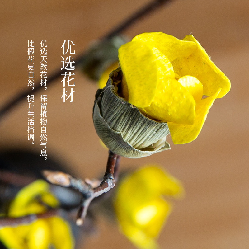 腊梅干花客厅摆设餐桌电视柜摆件酒柜装饰品花束花瓶插花长枝高枝图片