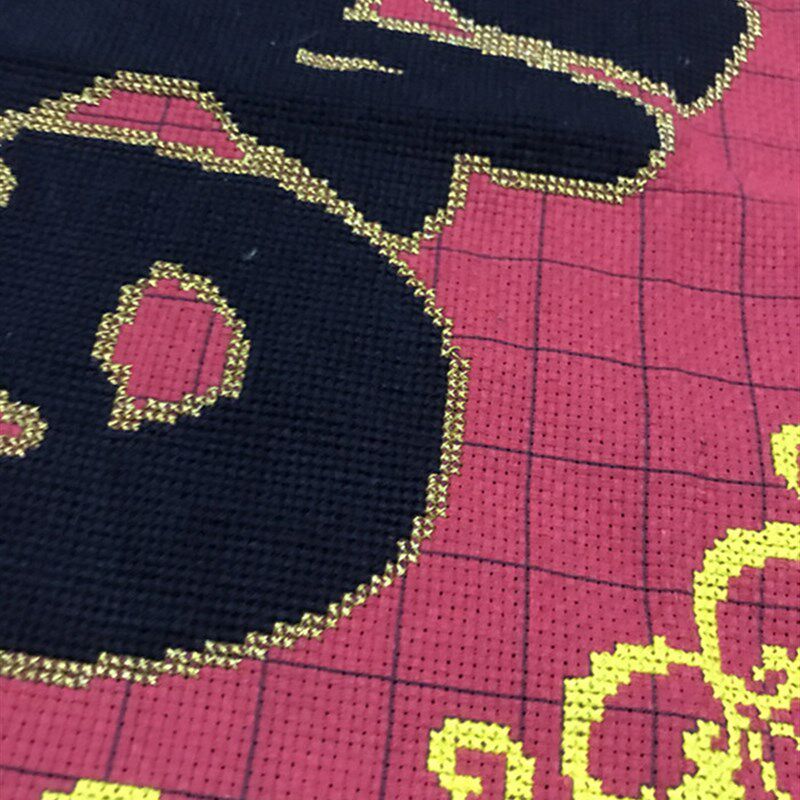 纯手工十字绣成品福金边黑福中国风红底祝福边框福客厅书房包邮