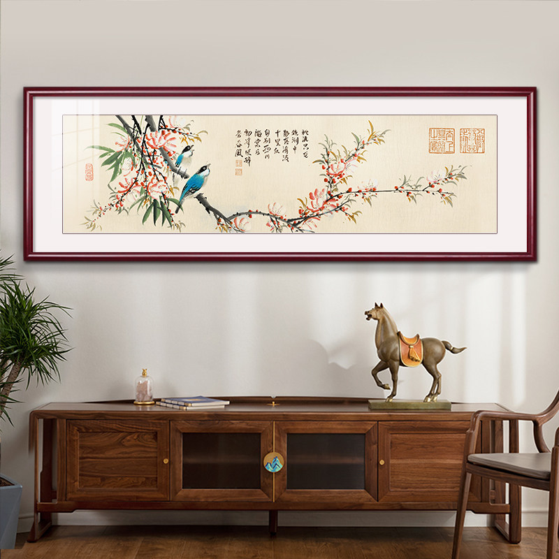 新中式客厅卧室装饰画主卧花鸟图案温馨床头挂画酒店宾馆禅意壁画