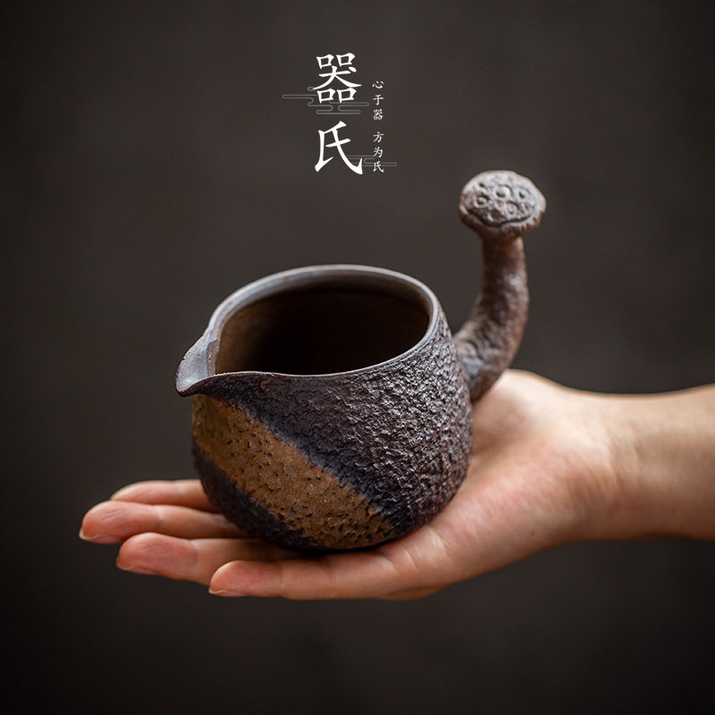 器氏 粗陶公道杯陶瓷茶海功道杯分茶器倒茶公杯 创意功夫茶具配件