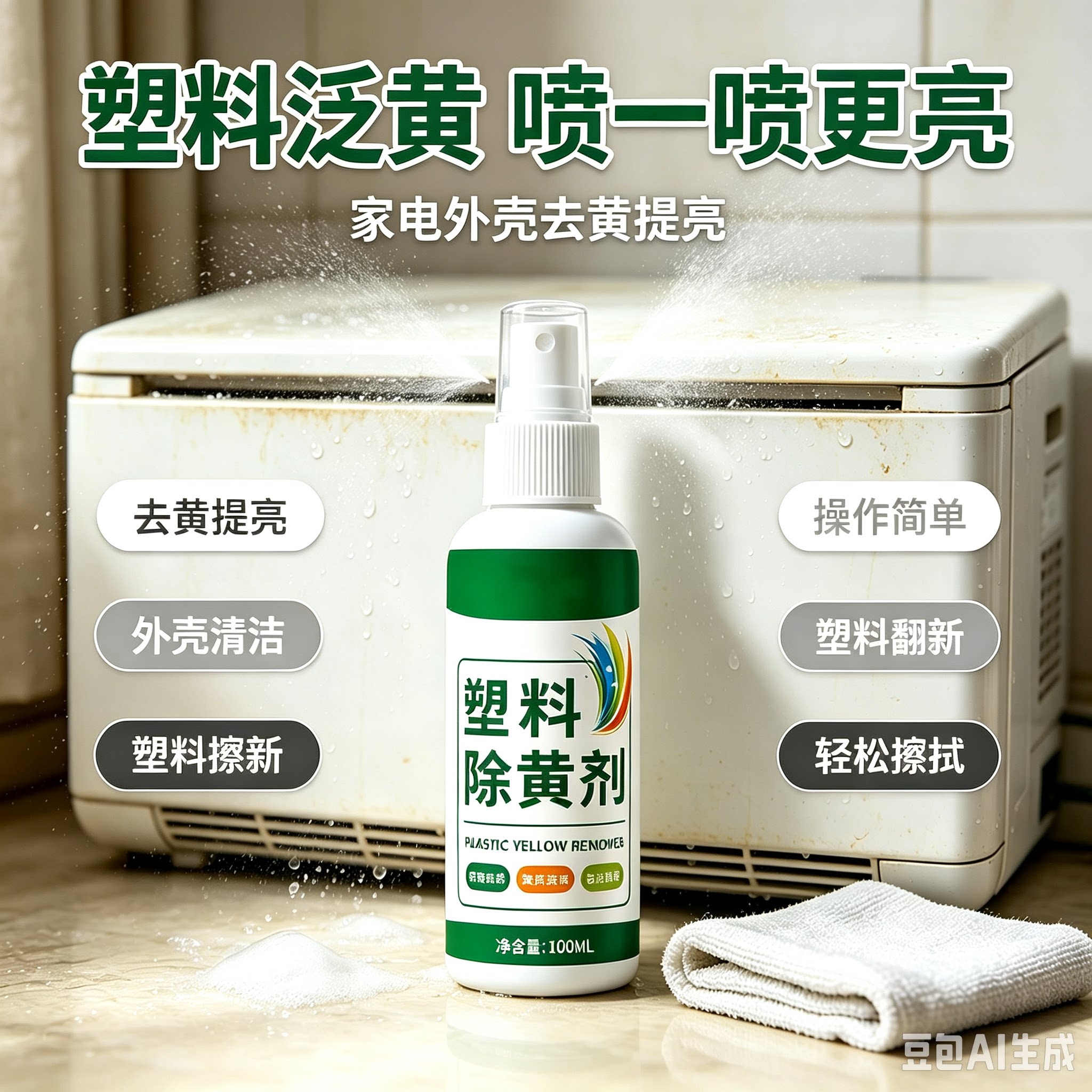 科技除黄剂家用塑料去污清洁剂去黄去渍清洗陈旧污渍ZY