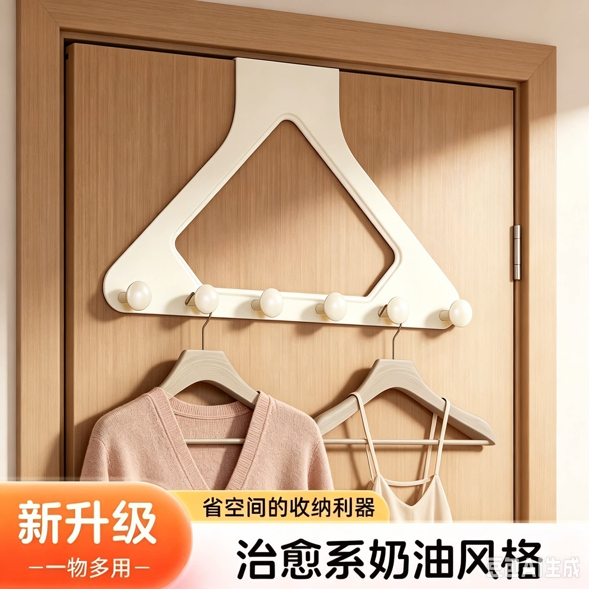 门后挂钩贴墙衣服挂架卧室挂衣架壁免打孔强力浴室置物收纳YY
