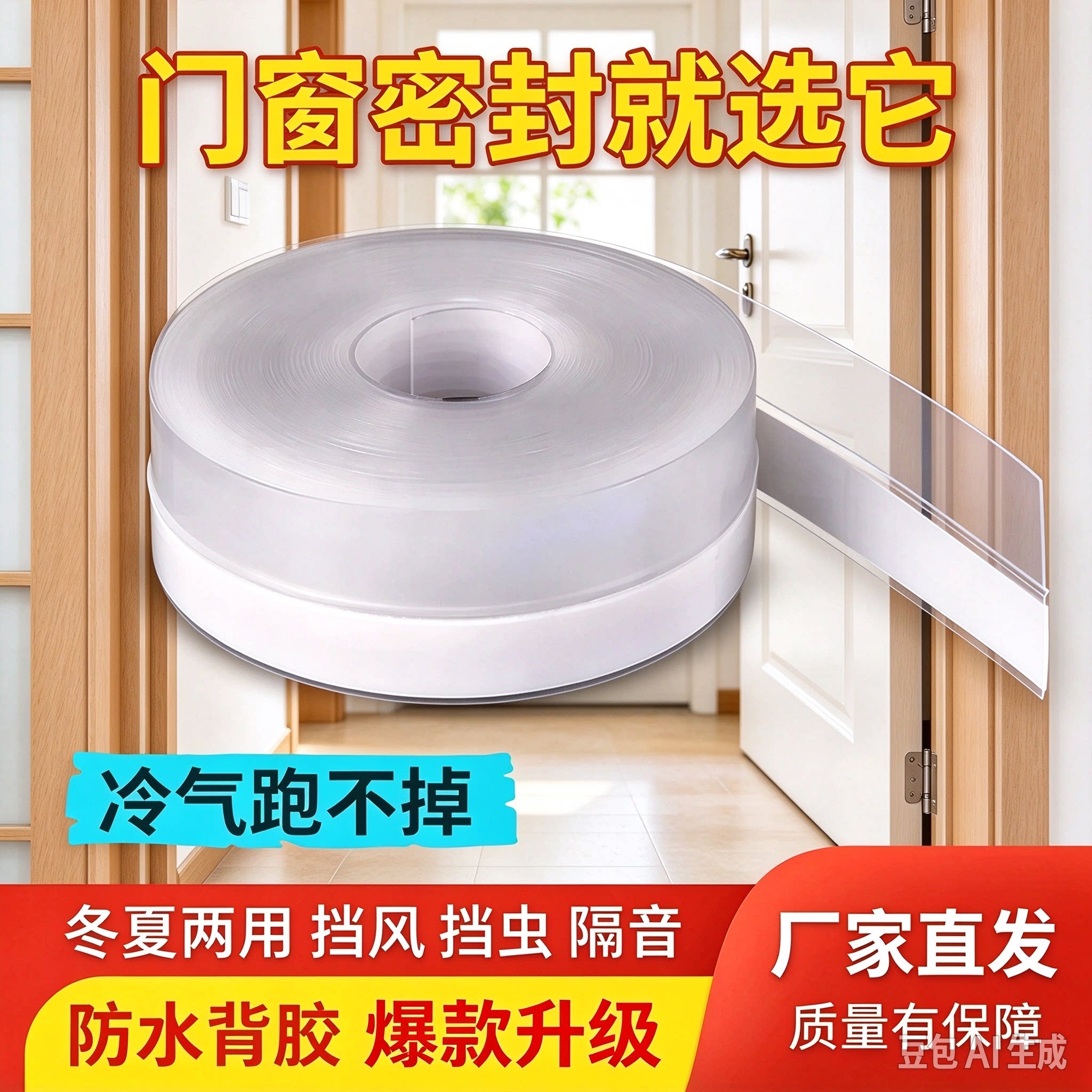 防护材料门缝隔音密封胶带防风防尘挡风软硅胶密封胶带YY2