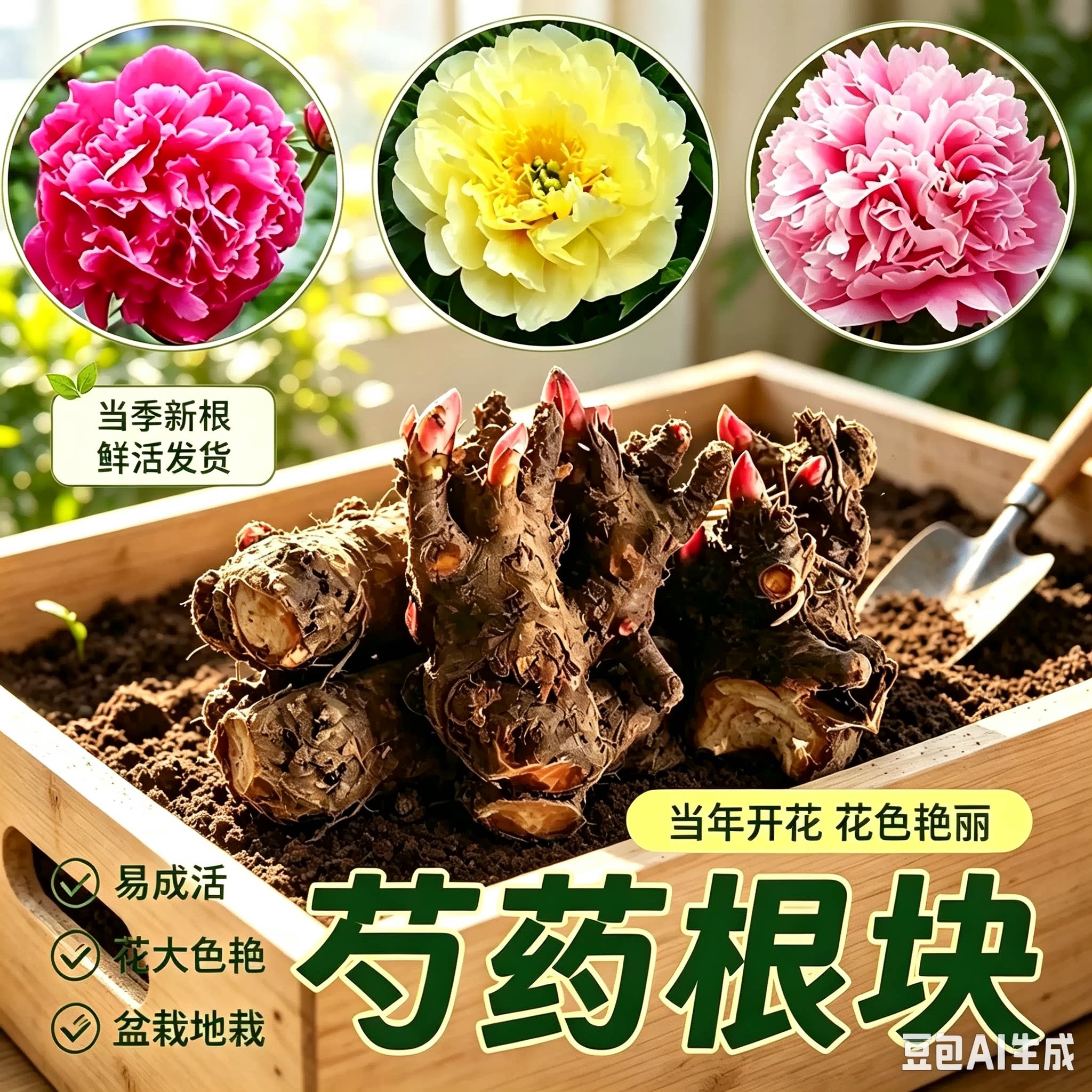 【下单立减50】重瓣芍药花带芽室内盆栽庭院地栽阳台花卉种球YY