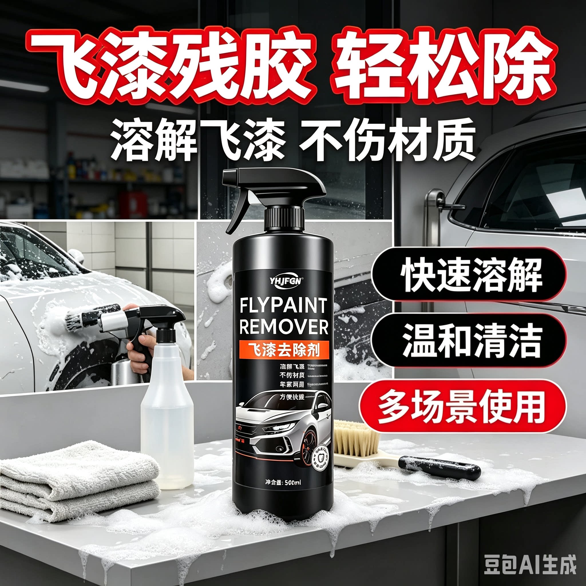 飞漆去除剂汽车除飞漆清洗剂车身玻璃油漆清洗剂除胶剂不伤车ZY