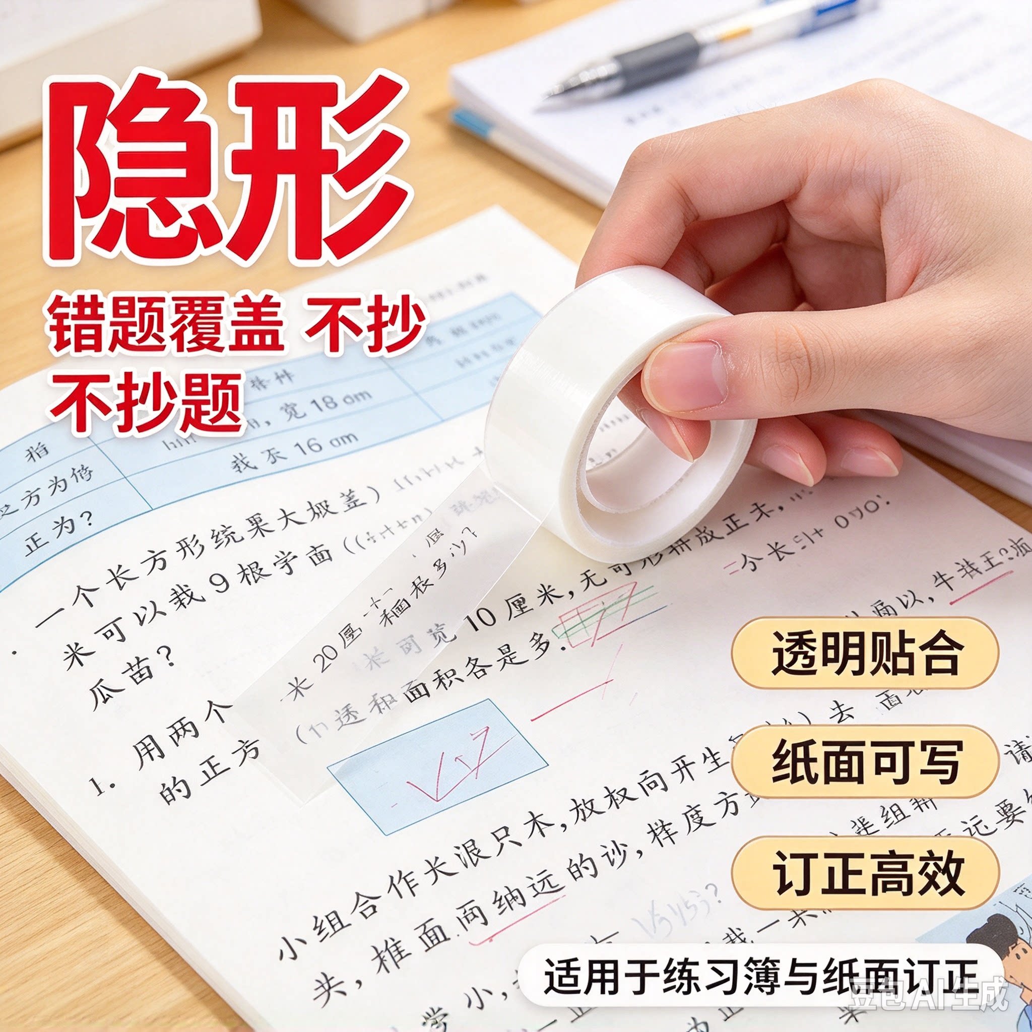 无痕修补粘贴照片海报办公上学多用胶带可书写无痕学生党推荐YY